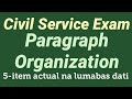 Civil Service Exam PARAGRAPH ORGANIZATION | lumabas dati