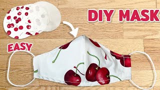 easy DIY cute cherry Face Mask fabric facemask tutorial   MNCY DIY