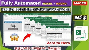 Split Sheets Into Separate Workbooks by VBA Macro | Santhu Excel Anywher|