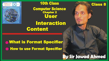 10th class computer chapter 2 | format specifier  | Use of format specifier