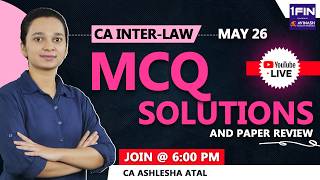 CA Inter Corporate Laws | MCQ Solution & Paper Review | May 2026 Attempt | Detailed Analysis