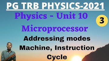 PG TRB Physics |Unit 10 | Microprocessor | Addressing modes  | machine cycle | Instruction cycle