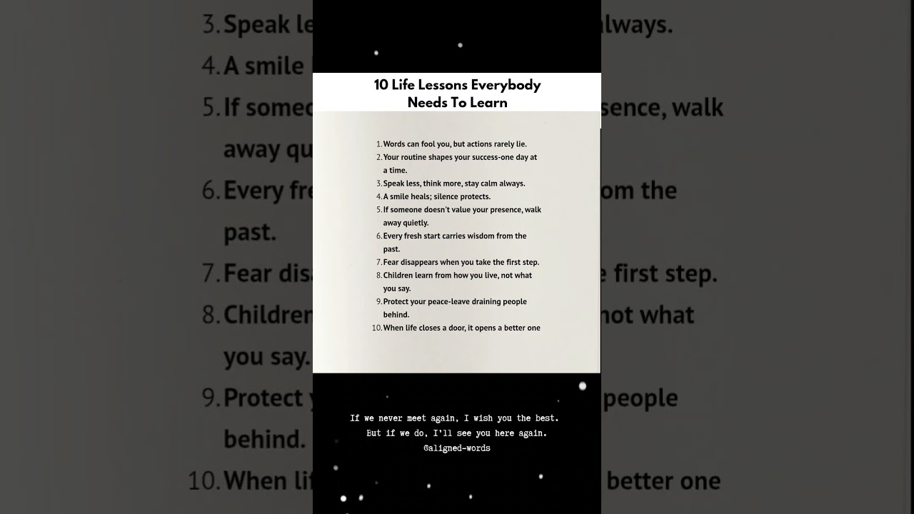 10 life lessons 