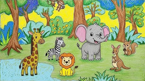 Vẽ khu rừng thân thiện | Các con vật trong rừng