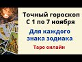 Точный гороскоп 1 - 7 ноября. Для каждого знака зодиака.