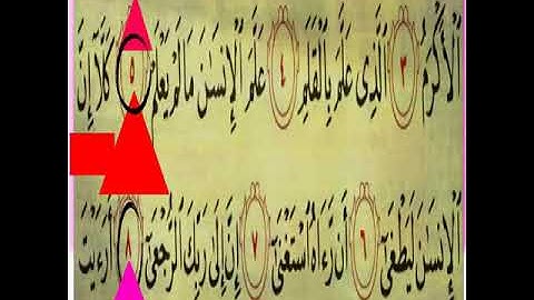 سوره العلق (الأيه من ٦إلى ٨ مكرر خمس مرات)
