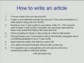 How to write a essay from an article - How to Summarize an Article (with Pictures) - wikiHow