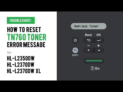 How to Manual Reset TN760 Replace Toner Error on Brother HL-L2350DW, HL-L2370DW, HL-L2370DW XL