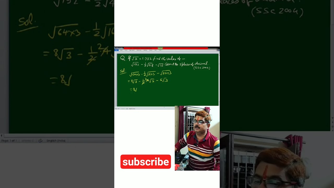 If 3 1 732 Find The Value Of 192 2 48 75 Correct To Places Decimal SSC2004 Ssccgl Ssc