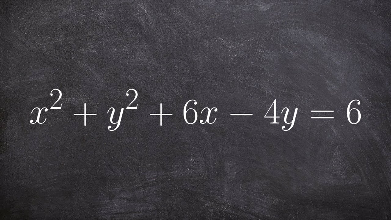 Conics identify the parts of a circle by completing the square - YouTube