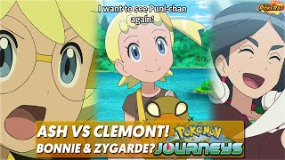 ASH VS CLEMONT! Bonnie \& Zygarde (Squishy), Drasna Hyper Class Battle + MORE! - Pokémon Journeys