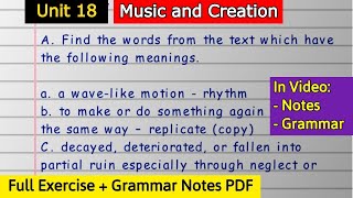 Class 12 English | Unit 18 Music & Creation A Life of Sound & Silence - Exercise & Grammar screenshot 5