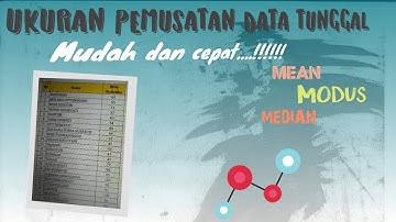 Ukuran Pemusatan Data Tunggal (mudah dan cepat menggunakan Excell)