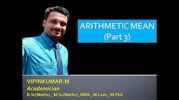 Arithmetic Mean Part 3/ Frequency Data/Continuous Case /Vipin’s Academy