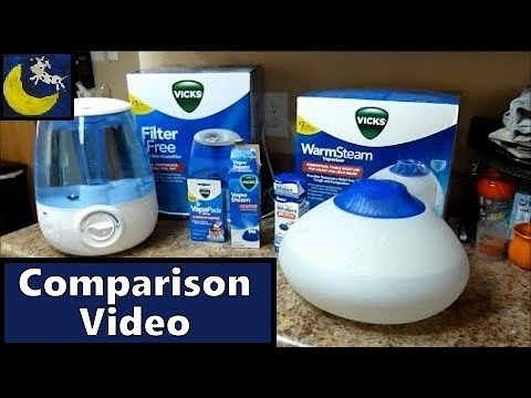 Vicks Warm Steam Vaporizer Vs FilterFree Cool Mist Humidifier with VapoPads, VapoSteam & Kaz
