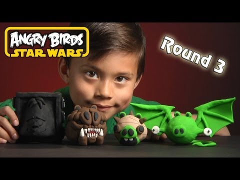 NEW Angry Birds STAR WARS Clay Models (Round 3) - Mynock Pig & Han Solo Bird In Carbonite