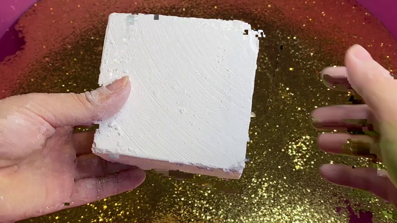 soft gym chalk crumble water glitter  - oddly satisfying | MASS CRUSHING