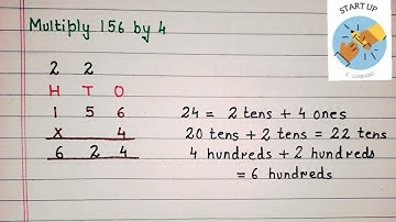 Multiplication of 3 digit Number by 1 digit Number with Carry Over