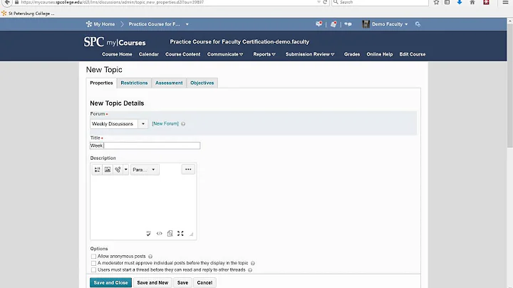 Create a Discussion Topic