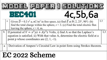 #4 Electromagnetic Theory 4c,5b,6a Model Paper 1 Solved 4th Sem ECE 2022 Scheme VTU BEC401