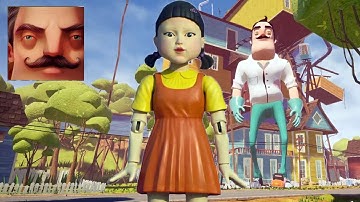 Hello Neighbor - My New Neighbor Squid Game Big Doll Act 2 Door Gameplay Walkthrough