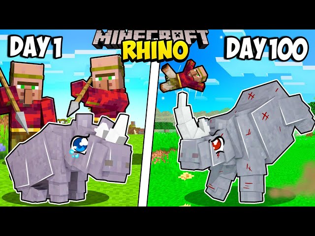 I Survived 100 Days as a RHINO in Minecraft class=