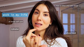 VLOG ✶ at home self care, shoe haul & how to shop YOUR own CLOSET 🛍️