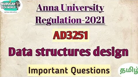 AD3251 Data structures design important questions in tamil||DSD||2 marks/13 marks||Anna University.