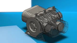 Simulación de Motor Boxer 4 cilindros del Volkswagen Sedan Tipo 1-SolidWorks 2018