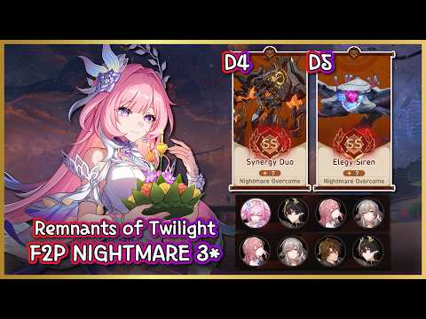Remnants of Twilight : FREE UNIT ONLY DAY 5 & F2P DAY 4 3* Nightmare CLEAR | Honkai Star Rail