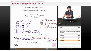 AP Calculus AB - Derivatives of Inverse Trigonometric Functions