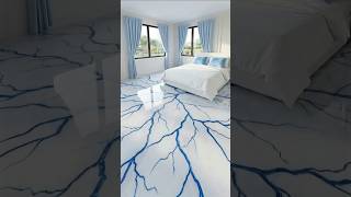 Most Beautiful White & Blue Vein Epoxy Flooring Ever! ✨