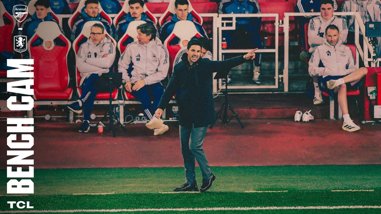 BENCH CAM | Arteta reacts to emphatic home win! | Arsenal v Aston Villa (4-1) | Premier League