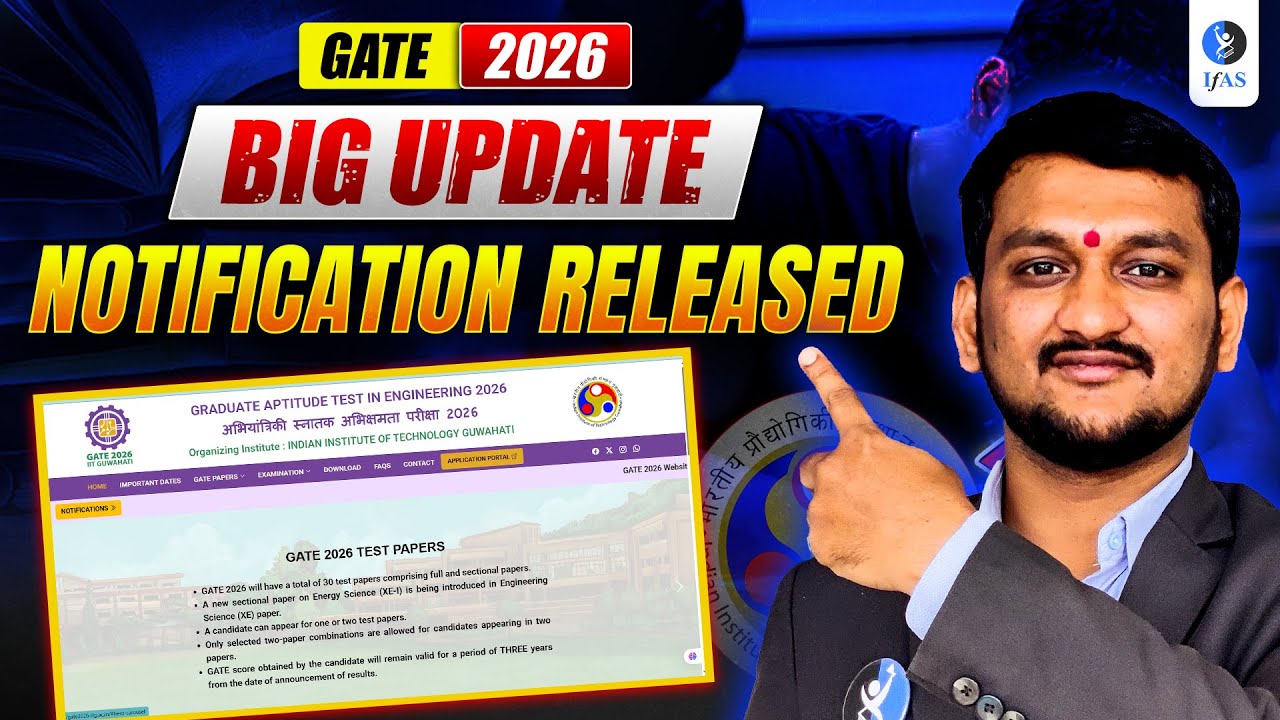 GATE Mathematics 2026 Notification Out - All Important Dates to Know ...