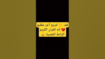 قف 🖐️ لتربح أجر عظيم ❤️ إنه القران الكريم الراحة النفسية ☺️ #قران_كريم #الله