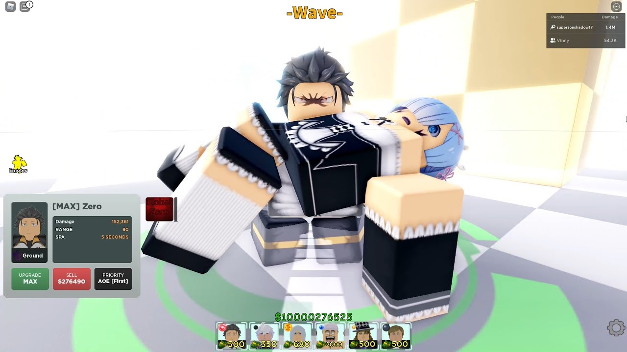 Zero (Subaru Natsuki), Roblox: All Star Tower Defense Wiki