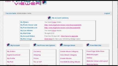 Myphotoviewer.com Admin Panel Overview