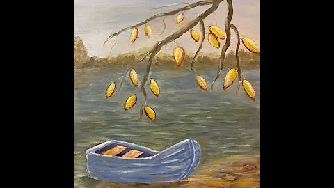 Autumn Lake with Boat