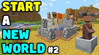 Minecraft - START A NEW WORLD #2 - (Upgrade Farms and Moving Villagers)