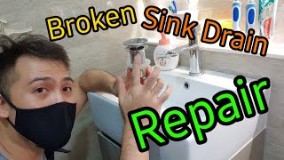How to chamge a Broken Sink Drain. (Stuck, broken stopper)