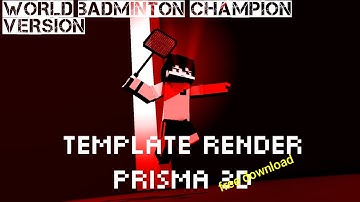 Bagi template render minecraft prisma 3d pose badminton.
