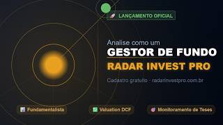 Radar Invest Pro está no ar! | Analise ações como um gestor de fundo