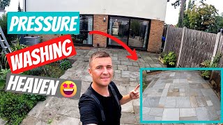 🤩 Satisfying Indian SandStone Patio Pressure Clean || Bonus Bench Clean!  || screenshot 5