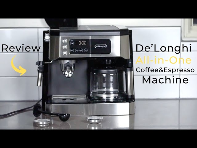 DeLonghi All-In-One Combination Espresso Machine Milk Frother Glass Coffee  Pot