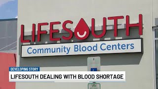 LifeSouth dealing with critical blood shortage