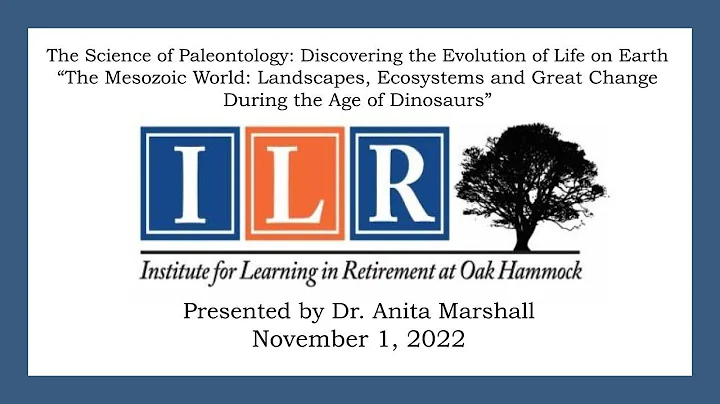 Paleontology November 1, 2022, Dr  Anita Marshall