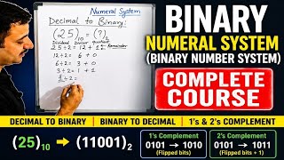 Binary Numeral System (Number System) Complete Course | Decimal ↔ Binary | 1's & 2's Complement