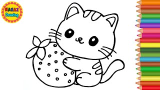 How to draw a Cute Cat easy for kids