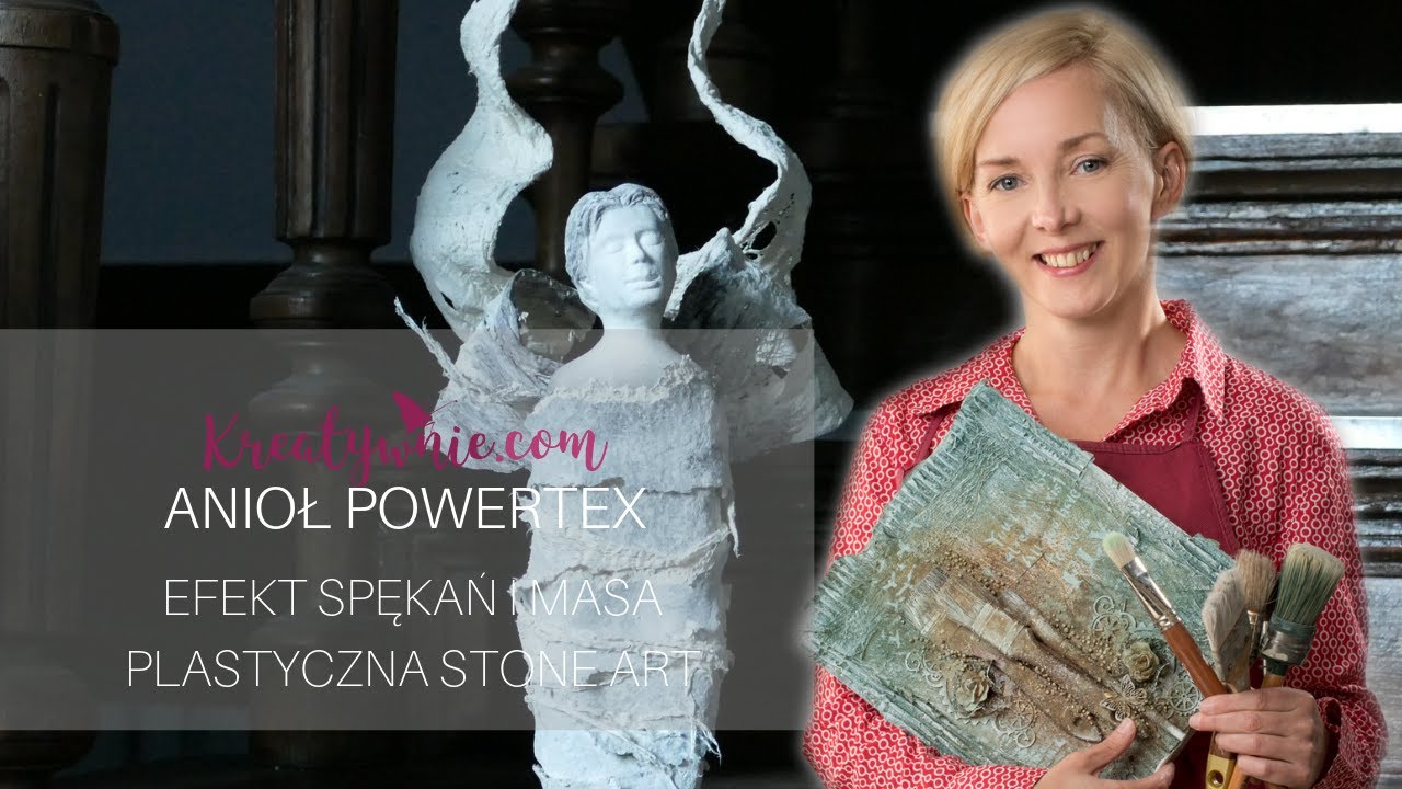 Anioł powertex - spękania stone art, DIY, tutorial