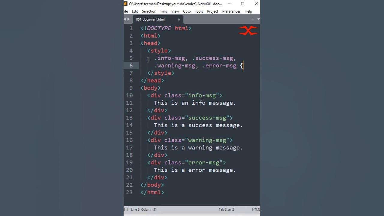 Info messages | HTML CSS - YouTube
